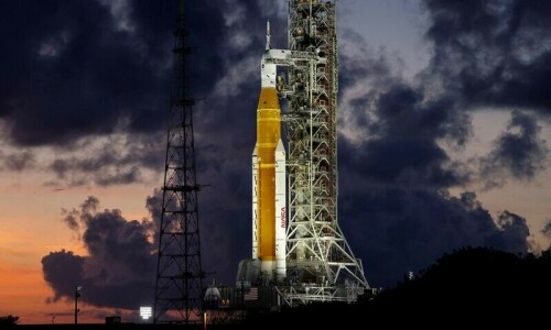 NASA&rsquo;s giant US moon rocket emerges for debut launch
