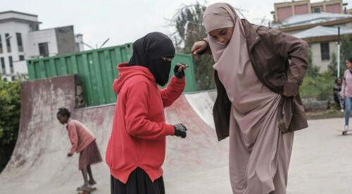 In abayas, sweatpants and jeans: Ethiopian girls break taboos, find joy in skateboarding