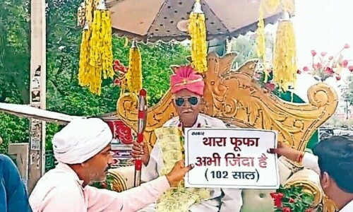 102-year-old Indian man says &lsquo;I&rsquo;m alive&rsquo; with wedding party