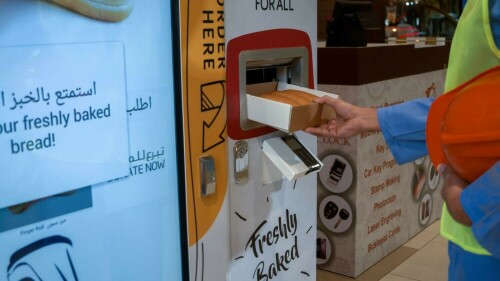 In wealthy Dubai, poor get free bread from machines
