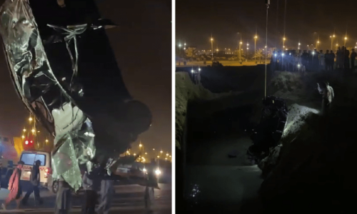 Five of a family killed as car falls into construction pit in Bahria Town