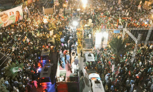 PTI protest march takes overnight break, to resume from Lalamusa