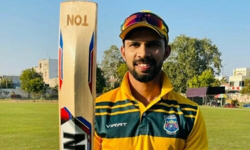 India&rsquo;s Gaikwad hits seven sixes in one over