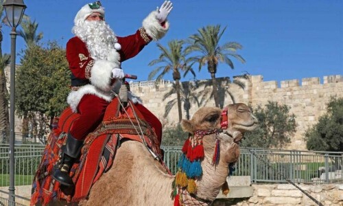Palestinian Santa brings festive cheer to Jerusalem