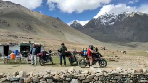 Tourists camp at Hoper Garden in Ghizer valley