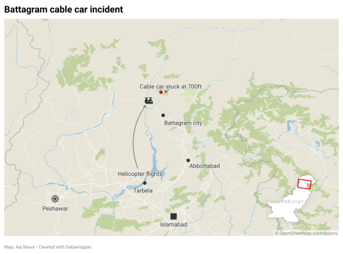 How Aaj News used geo tools to determine height of stranded cable car