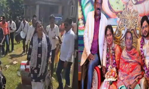 Indian father brings daughter back in joyful procession after divorce