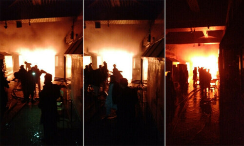 Fire in Peshawar damages 62 shops, rescue operation underway