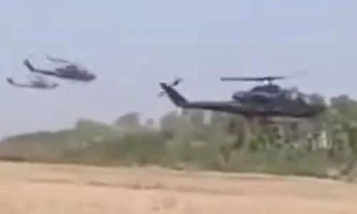 Were army helicopters used to dry wheat in viral video?