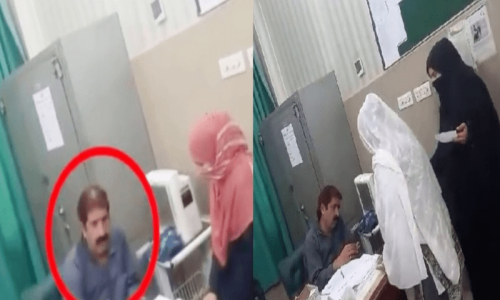 Sweeper found examining patients at Wazirabad hospital