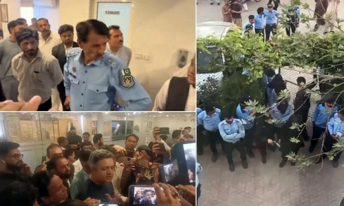 Islamabad police raid PTI Secretariat after Hammad Azhar shows up after a year