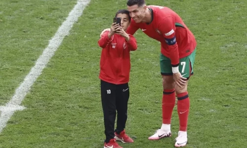 Young fan invades pitch, gets selfie with Ronaldo at Portugal Euro 2024 game