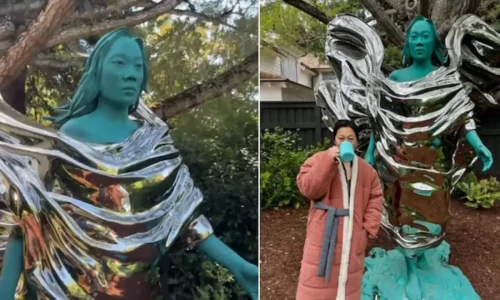 Mark Zuckerberg installs massive sculpture of his wife in home backyard