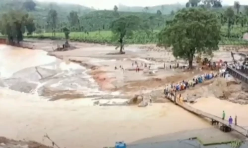 Part of mountain collapses into river in Mansehra