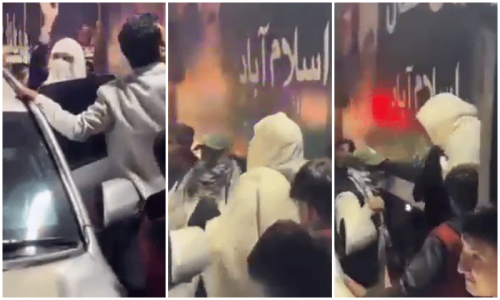 Video of Bushra leaving container emerges on social media