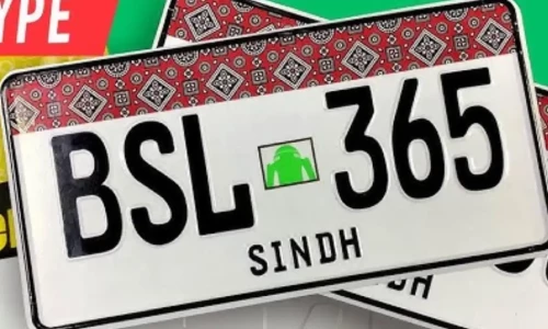 Ajrak number plates to be mandatory in Sindh starting April 3