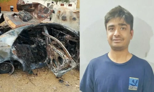Aaj News team discovers burnt vehicle of Mustafa Aamir in Balochistan&rsquo;s Dureji