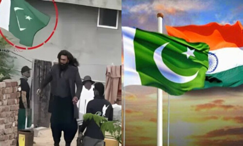 بھارتی فلم کے سیٹ پر پاکستانی پرچم کی موجودگی نے بھارتیوں کو مرچیں لگا دیں