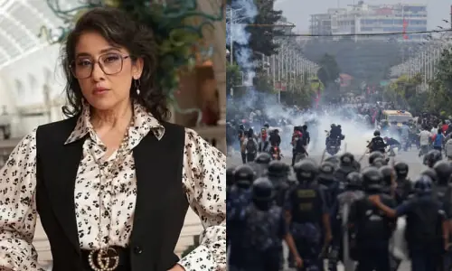 منیشا کوئرالہ نیپال میں مظاہرین پر کریک ڈاؤن کے خلاف اٹھ کھڑی ہوئیں