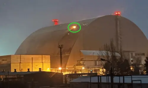 ڈرون حملے سے چرنوبل نیوکلیئر پلانٹ کی حفاظتی شیلڈ کو نقصان