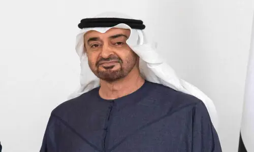 UAE President Sheikh Mohamed bin Zayed arriving on Friday