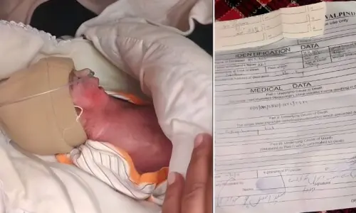 ڈاکٹرز کا انوکھا کارنامہ: زندہ نومولود کا ڈیتھ سرٹفکیٹ جاری کردیا
