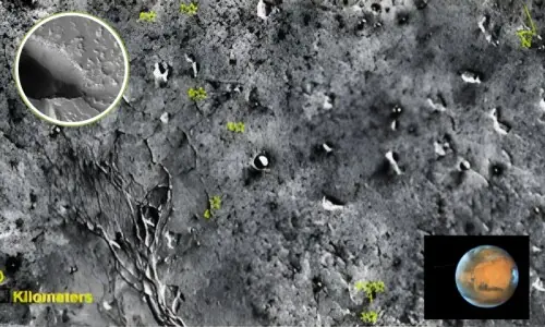 مریخ پر پانی سے بننے والے 8 غاروں کی دریافت