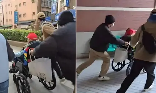 خفیہ شادی کا راز فاش ہونے پر 102سالہ ارب پتی بزرگ کی وہیل چیئر پر فرار کی کوشش