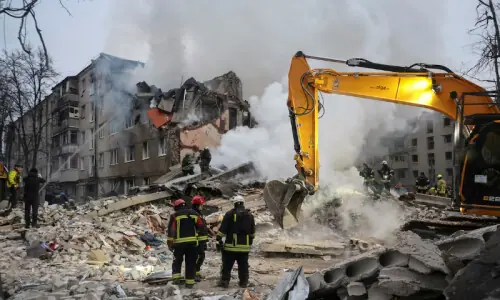 Drone debris sparks fire at oil facility in Russia&rsquo;s Krasnodar region