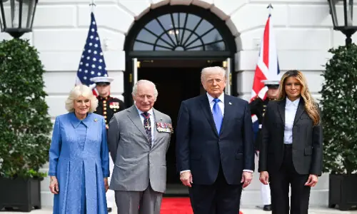Britain's King Charles honours fallen US troops on last day of visit