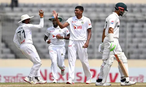 Bangladesh crush Pakistan by 104 runs in Dhaka Test