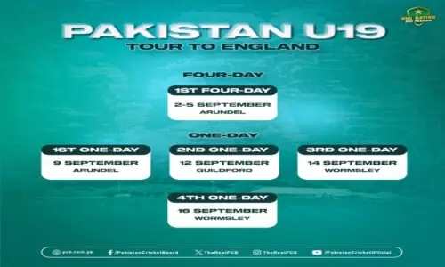 Pakistan U19 to tour England for bilateral series in September