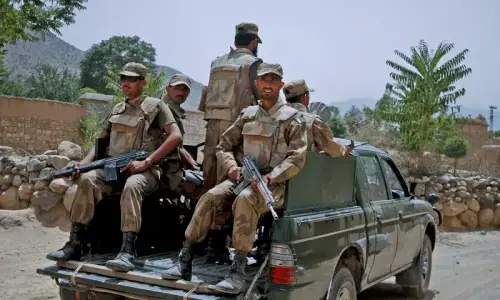 Security forces kill 5 terrorists, Army major martyred