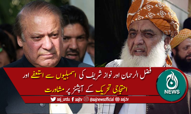 مولانافضل الرحمان کا نواز شریف سے رابطہ،حکومت مخالف تحریک پرگفتگو