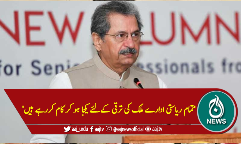 'تمام ریاستی ادارے ملک کی ترقی کےلئے یکجا ہو کر کام کررہے ہیں'
