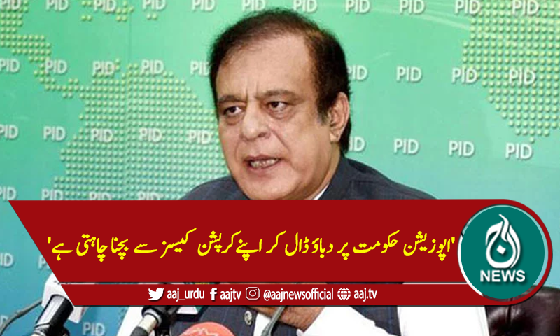 'اپوزیشن حکومت پر دباؤ ڈال کر اپنےکرپشن کیسز سے بچنا چاہتی ہے'