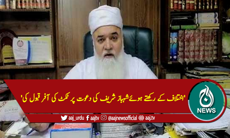'اختلاف کے رکھتے ہوئےشہباز شریف کی دعوت پر ٹکٹ کی آفر قبول کی'