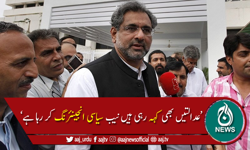 عمران خان پریشان ہیں اس لئے کہتے ہیں فوج ہمارے ساتھ ہے ،شاہد خاقان عباسی