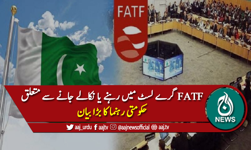 ایف اے ٹی ایف گرے لسٹ کا معاملہ، حکومتی رہنما کا بڑا بیان