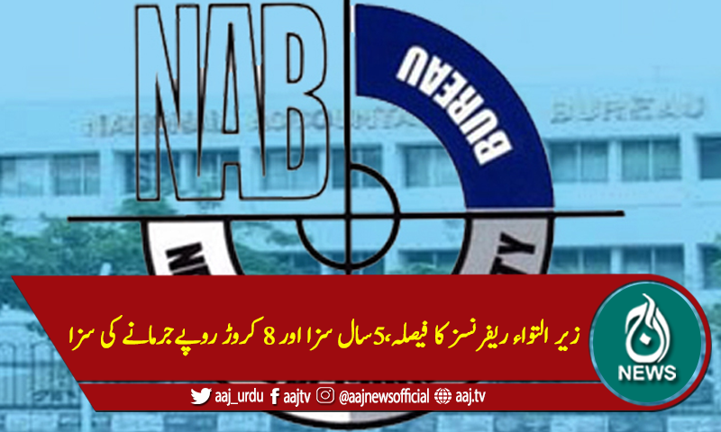 زیر التواء ریفرنسز کا فیصلہ،5سال سزا اور 8 کروڑ روپےجرمانے کی سزا