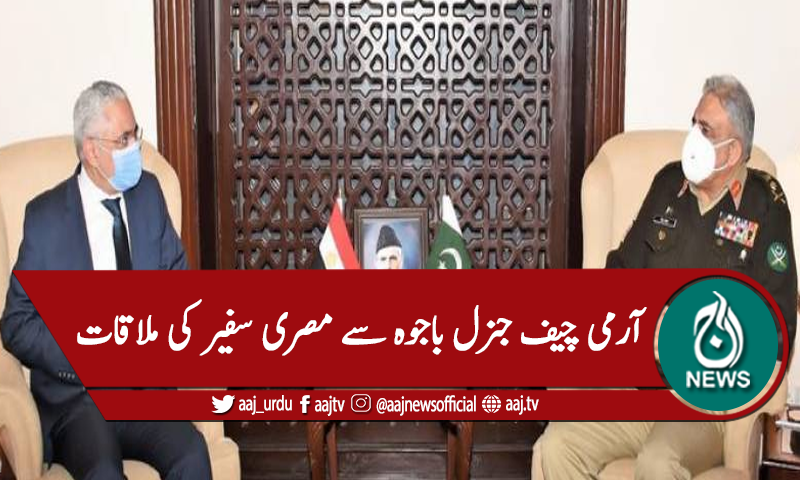 آرمی چیف جنرل باجوہ سے مصری سفیر کی ملاقات