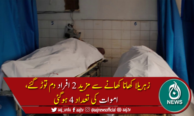 تھرپارکرمیں زہریلاکھاناکھانے سے جاں بحق افراد کی تعداد 4 ہوگئی