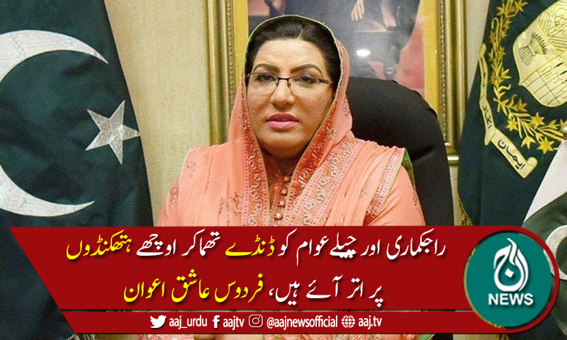 ڈنڈا بردار جتھے بدحواس پی ڈی ایم کی پریشانی ظاہر کر رہے ہیں،فردوس عاشق اعوان