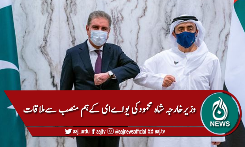 وزیر خارجہ شاہ محمود قریشی کی یو اے ای کے ہم منصب سے ملاقات