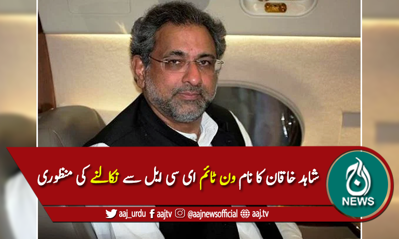 شاہد خاقان عباسی کا نام ون ٹائم ای سی ایل سے نکالنے کی منظوری