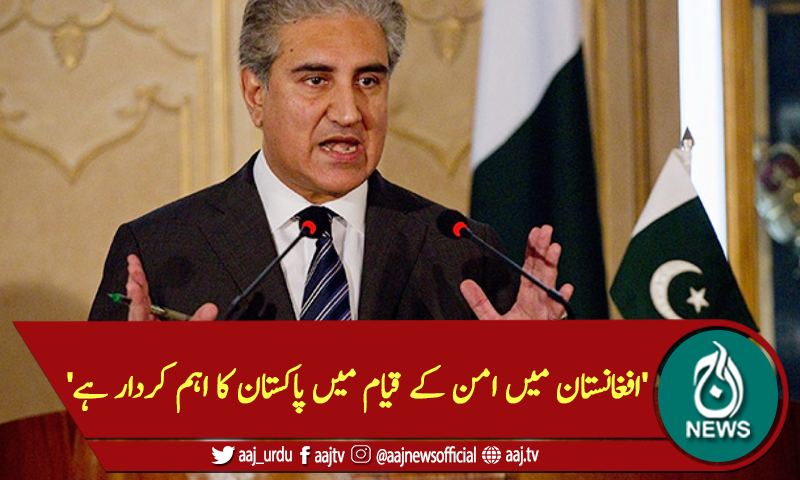 'افغانستان میں امن کے قیام میں پاکستان کا اہم کردار ہے'