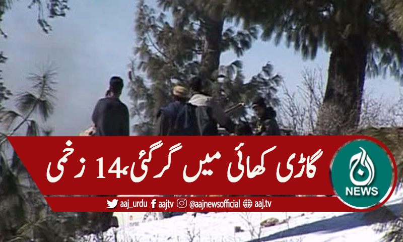 سوات: گاڑی کھائی میں گرگئی،14 زخمی