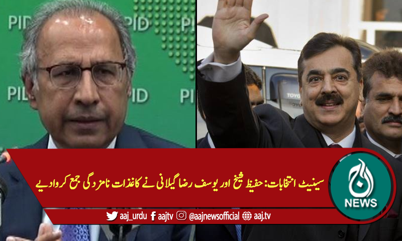 سینیٹ انتخابات: حفیظ شیخ اور یوسف رضا گیلانی نے کاغذات نامزدگی جمع کروادیے