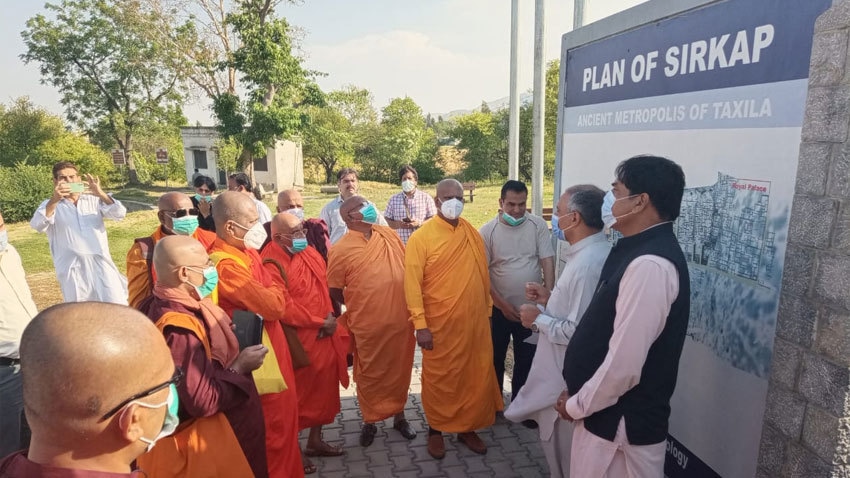 Sri Lankan Buddhist monks visit Sirkap in Taxila
