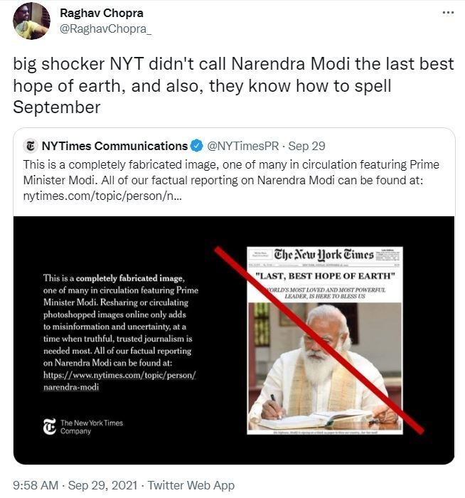 'دنیا کی آخری امید، مودی' : خبر کی حقیقت کیا ہے۔۔۔؟